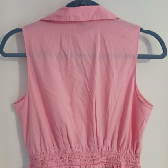 J Crew Factory Women's Pink Sleeveless Collared Midi Dress SZ 2 NWT - Picture 4 of 8
